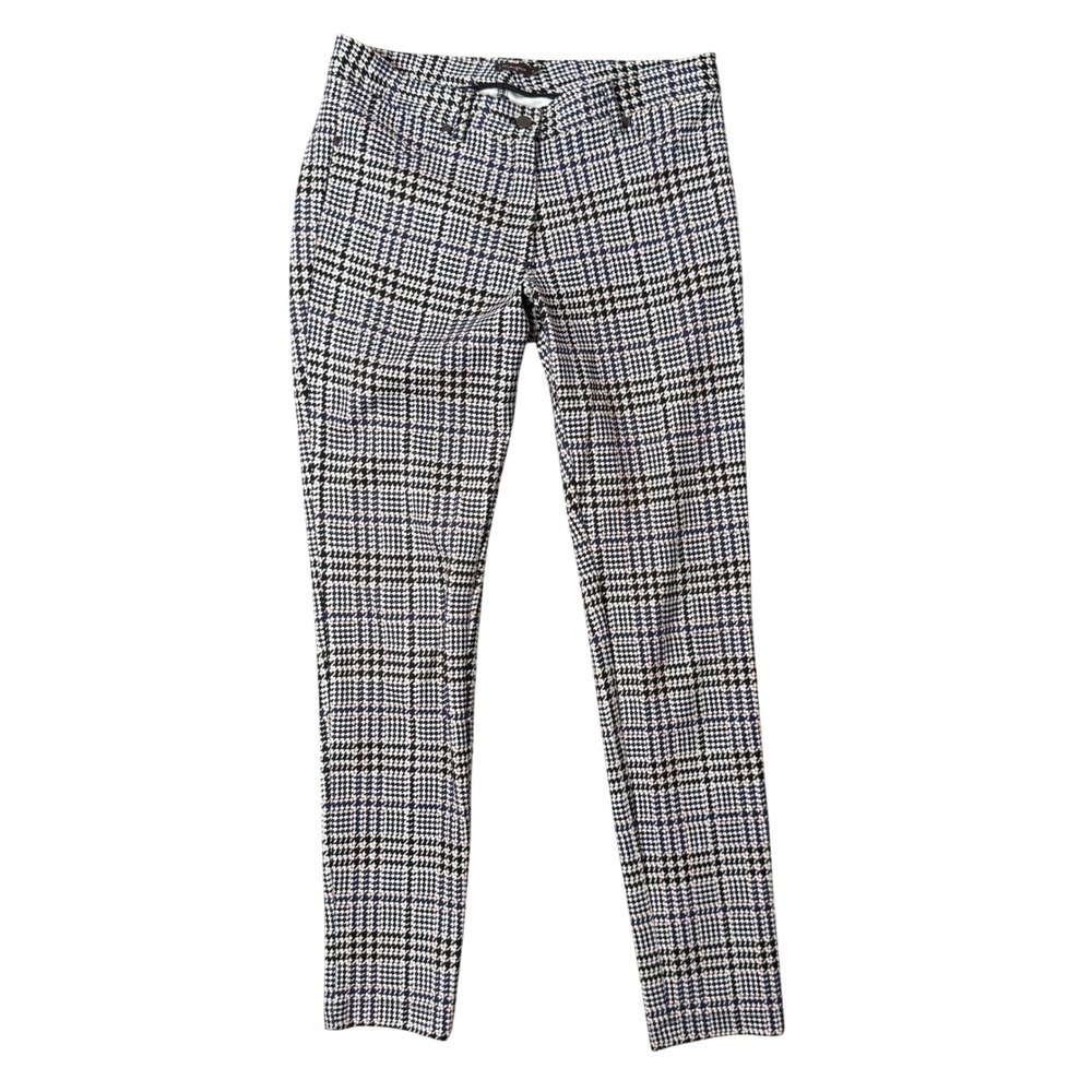 J. McLaughlin Becca Houndstooth Plaid Ankle Pants Size 4 Academia Office Preppy